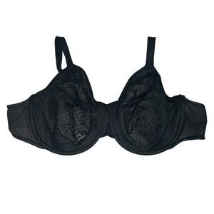 Wacoal black lace unlined full coverage bra 38D 857210